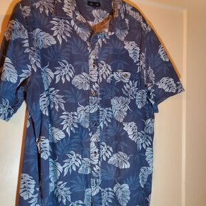 Croft & Barrow Blue Tropical Leaf Button-Down Shirt